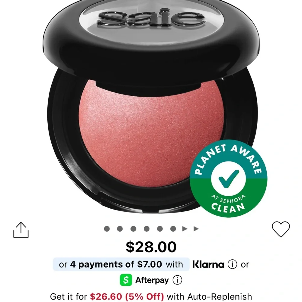 NWT SAIE Supersuede Radiant Blush Powder - Silver/Gray Box - Picture 6 of 6